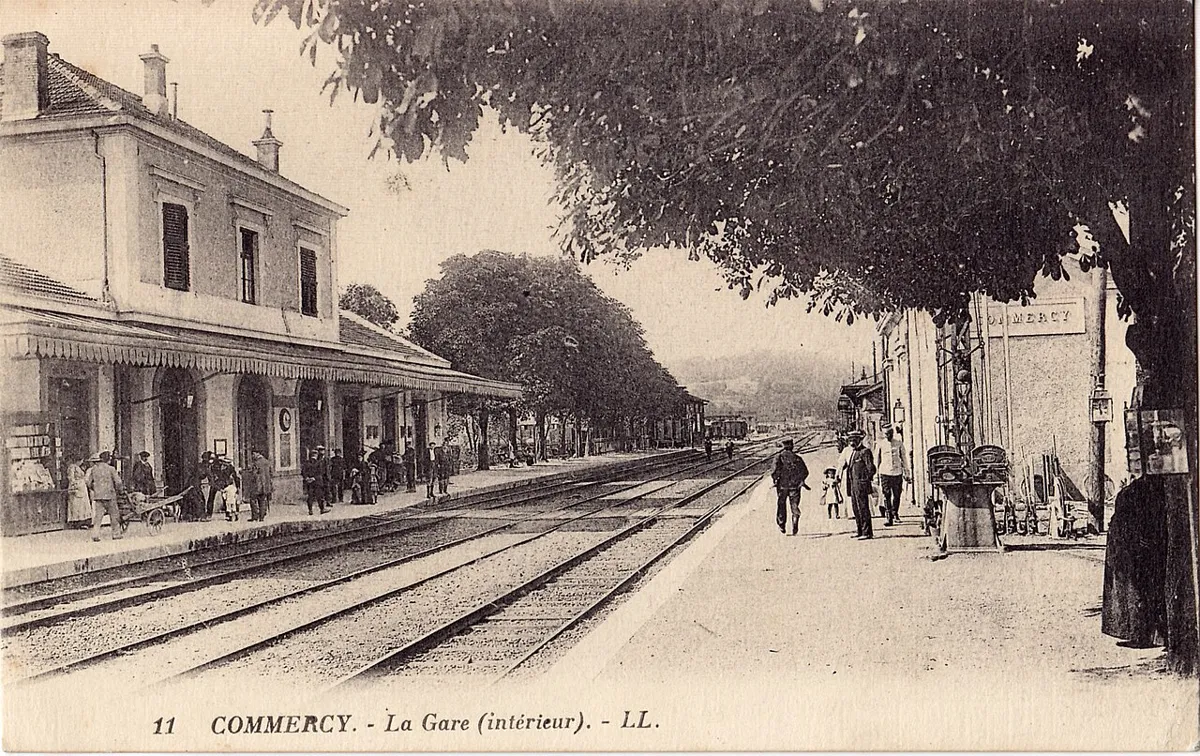A estação de Commercy num cartão-postal do começo do século XX.